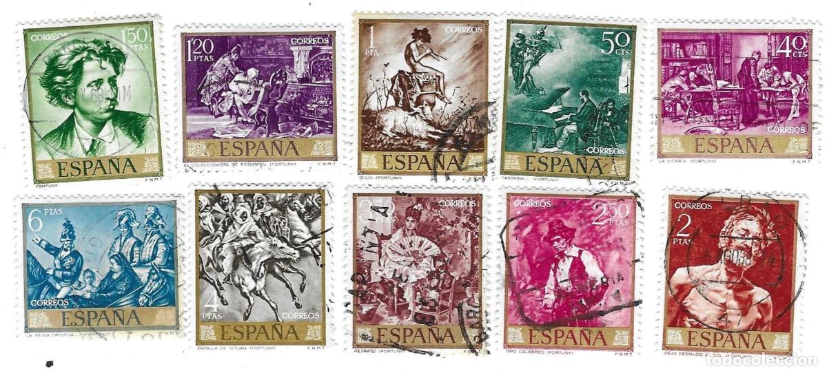 Sellos: Serie sellos usados Espa&ntilde;a. Edifil n&ordm; 1854-63. Mariano Fortuny Marsal. ref. 1u-1854-63