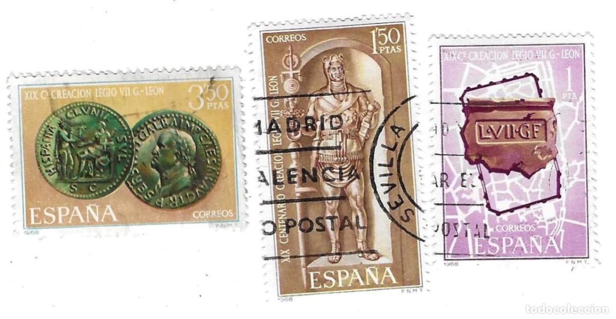 Sellos: Serie sellos usados Espa&ntilde;a. Edifil n&ordm; 1871-3. XIX Cent. de la Legi&oacute;n VII G&eacute;minis. ref. 1u-1871-3