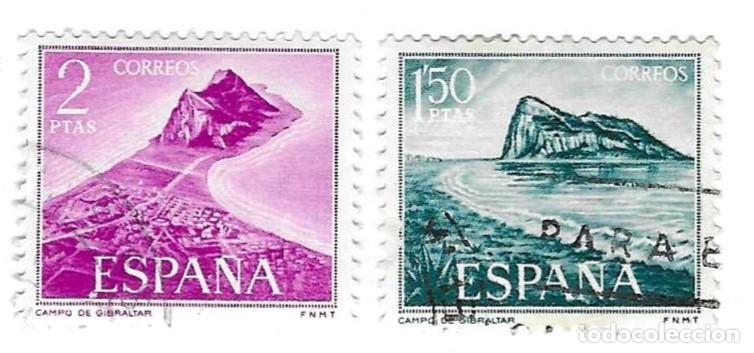 Sellos: Serie sellos usados Espa&ntilde;a. Edifil n&ordm; 1933-34. Pro trabajadores espa&ntilde;oles en Gibraltar. 1u-1933-34