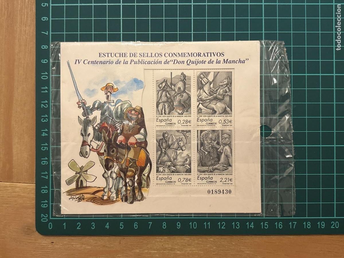 Sellos: B2. (17) SELLOS ESPA&Ntilde;A QUIJOTE IV 4 ANIVERSARIO
