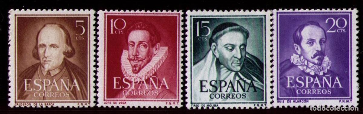 Stamps: Sellos de Espa&ntilde;a A&ntilde;o 1950 literatos Espa&ntilde;oles Sellos nuevos** M&ordm; Edifil 1071/74