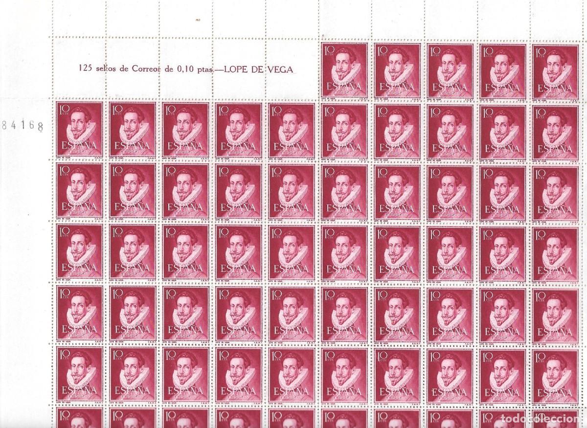 Stamps: Sellos de Espa&ntilde;a A&ntilde;o 1950 Literatos Espa&ntilde;oles Sellos nuevos** Pliego de125 N&ordm; Edifil 1072