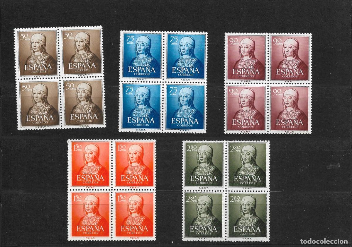Selos: Sellos de Espa&ntilde;a A&ntilde;o 1951 Isabel Correo Terrestre Sellos nuevos** en bloque de 4 ,N&ordm; Edifil 1092/96