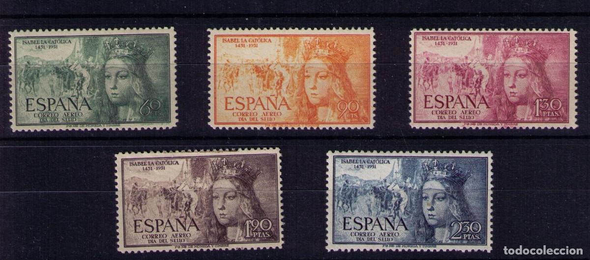 Stamps: Sellos de Espa&ntilde;a A&ntilde;o 1951 Isabel la Cat&oacute;lica Correo A&eacute;reo Sellos nuevos** N&ordm; Edifil 1097/01