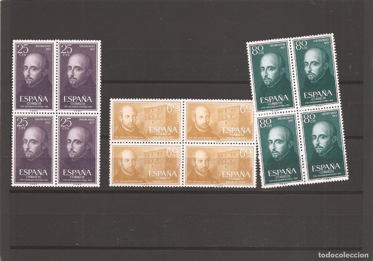 Stamps: Sellos de Espa&ntilde;a A&ntilde;o 1955 San Ignacio de Loyola Sellos nuevos** en bloque de 4 N&ordm; Edifil 1166/68