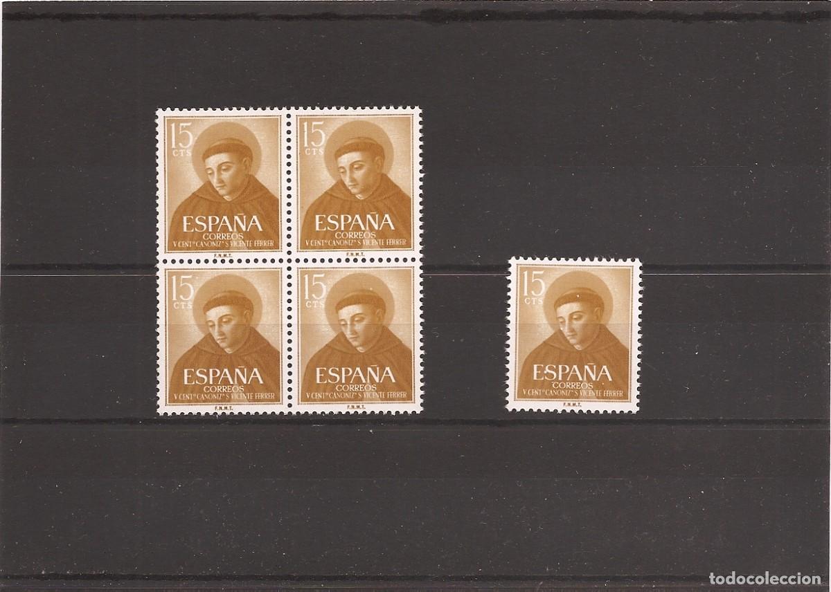 Stamps: Sellos de Espa&ntilde;a A&ntilde;o 1955 San Vicente Ferrer , sellos nuevos** en bloque de 4 + 1 N&ordm; Edifil 1183