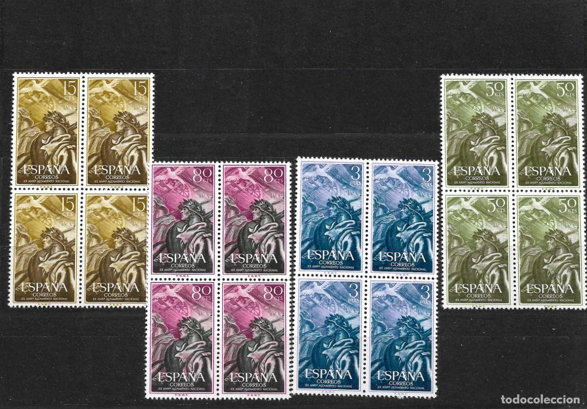 Selos: Sellos de Espa&ntilde;a A&ntilde;o 1956 Aniversario Alzamiento Nacional Sellos nuevos** en bloque de 4 N&ordm; 1187/90