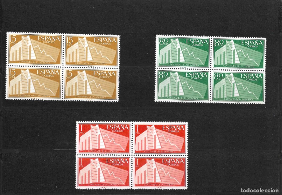 Francobolli: Sellos de Espa&ntilde;a A&ntilde;o 1956 Estad&iacute;stica Sellos nuevos** en bloque de 4 N&ordm; Edifil 1196/98