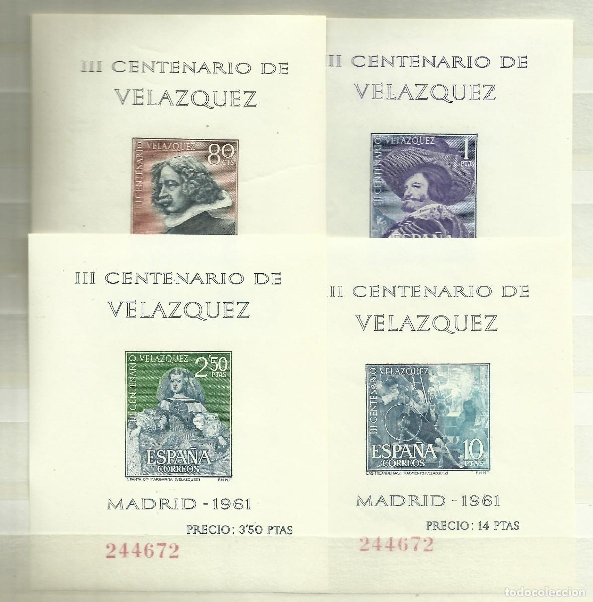 Francobolli: HOJAS DEL CENTENARIO DE VELAZQUEZ SIN CHARNELA