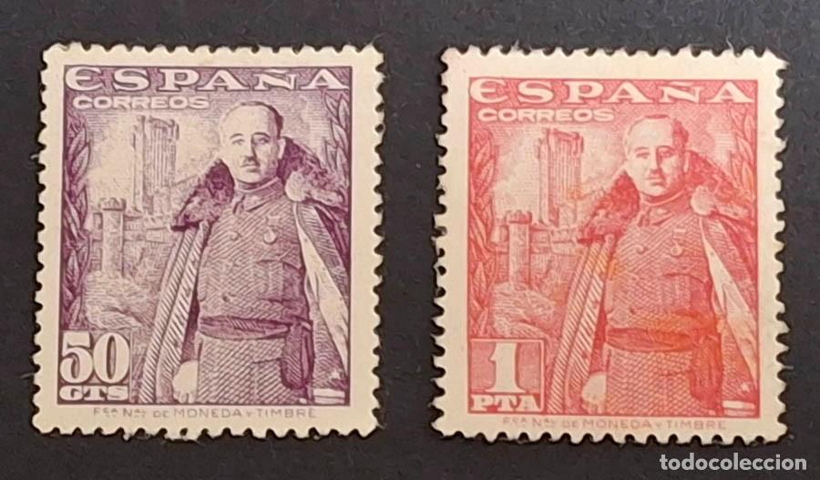 Sellos: Edifil 1029 y 1032, Franco 1948-1952