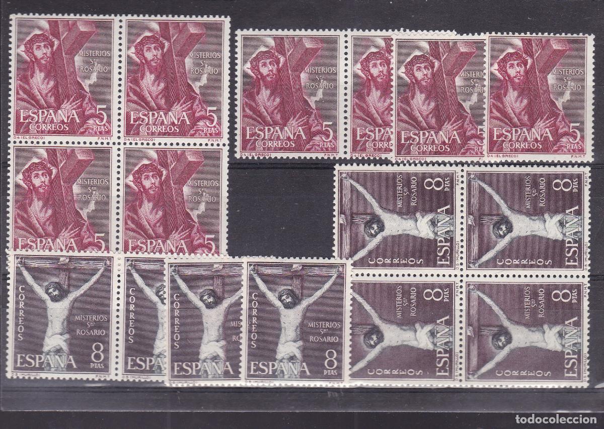 Sellos: FC-320-MISTERIOS DEL ROSARIO Edifil 1463/77 x 8 Series Nuevas ** Sin Fijasellos . LUJO