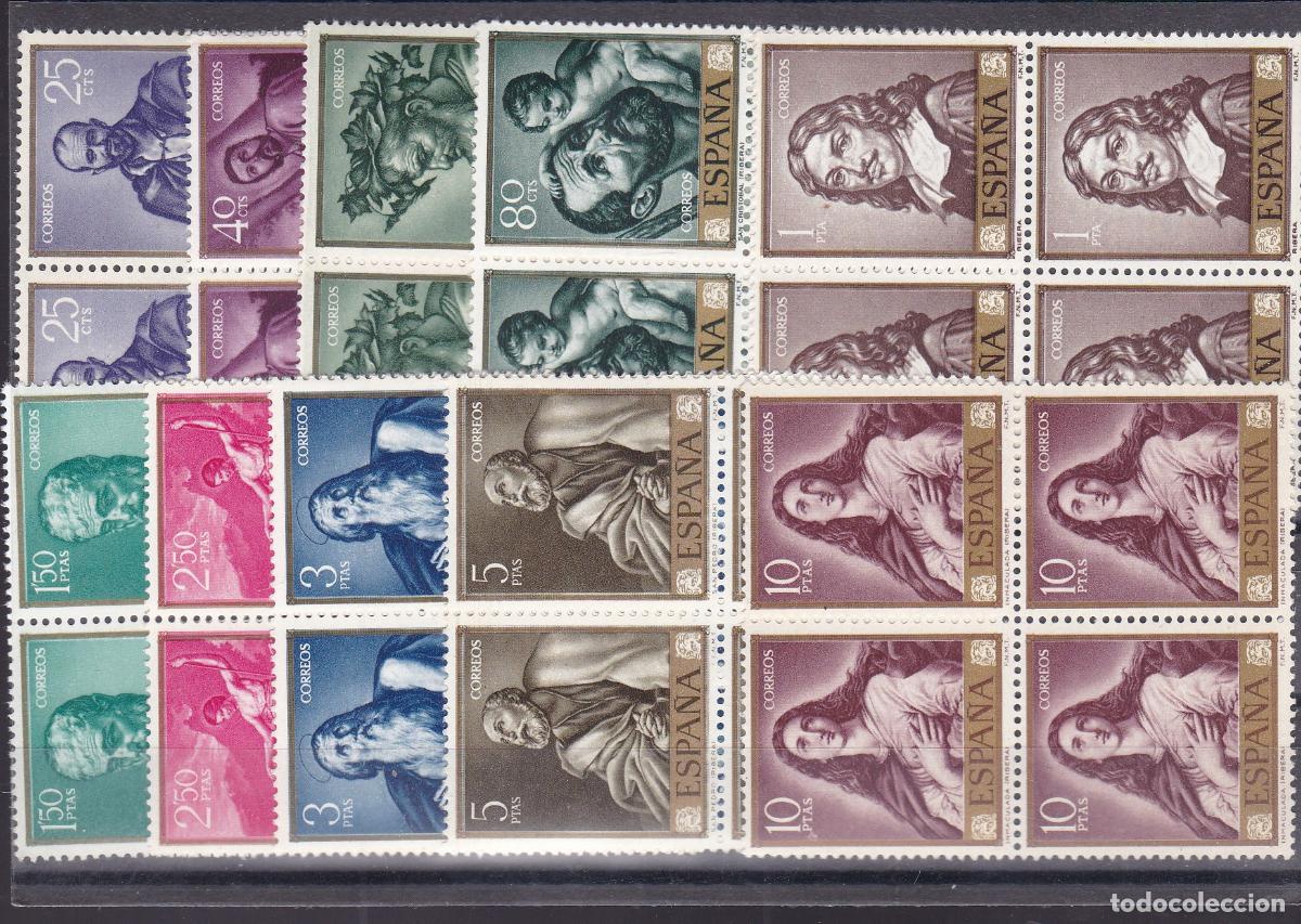 Sellos: FC-43-PINTOR RIBERA Edifil 1463/77 x 4 Series B4 Nuevas ** Sin Fijasellos . LUJO