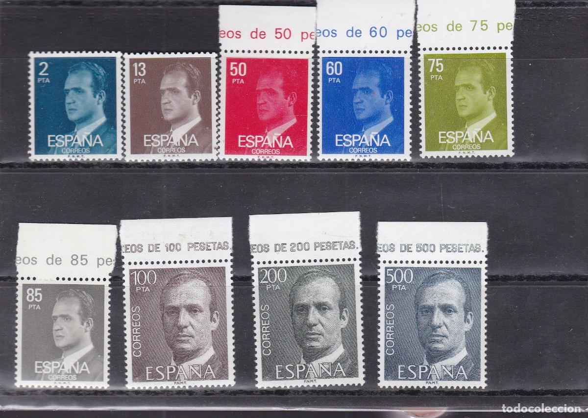 Sellos: FC-7- BASICA JUAN CARLOS Valores ALTOS 50/500 Ptas ** Sin Fijasellos . LUJO