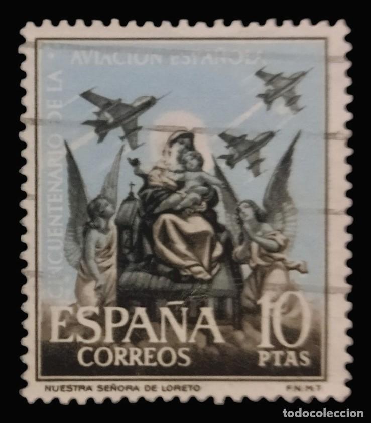 Sellos: ESPA&Ntilde;A 1961. 50 ANIVERSARIO DE LA AVIACION ESPA&Ntilde;OLA. EDIFIL 1405. USADO.