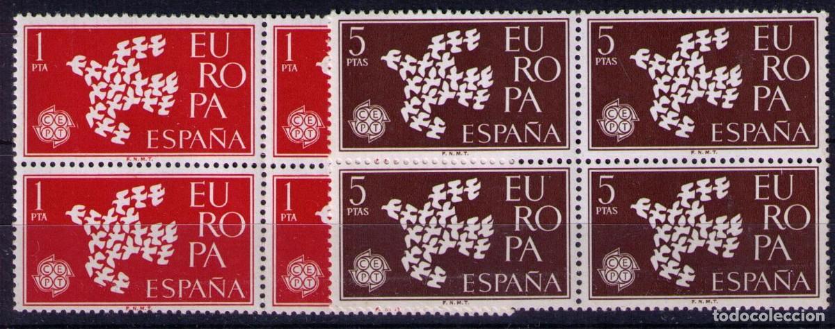 Stamps: Sellos de Espa&ntilde;a A&ntilde;o 1961 Europa , series nueva** en bloque de 4 N&ordm; Edifil1371/72