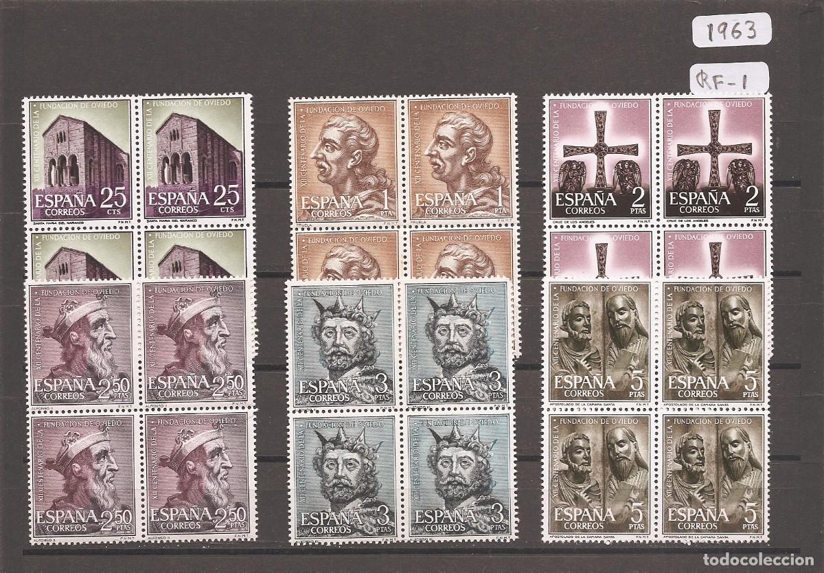 Stamps: Sellos de Espa&ntilde;a A&ntilde;o 1961 fundaci&oacute;n de Oviedo Sellos nuevos en bloque de 4 N&ordm; Edifil 1394 / 99