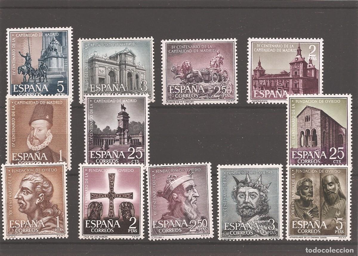 Timbres: Sellos de Espa&ntilde;a A&ntilde;o 1961 Capitalidad de Madrid y Fundaci&oacute;n de Oviedo Sellos nuevos**