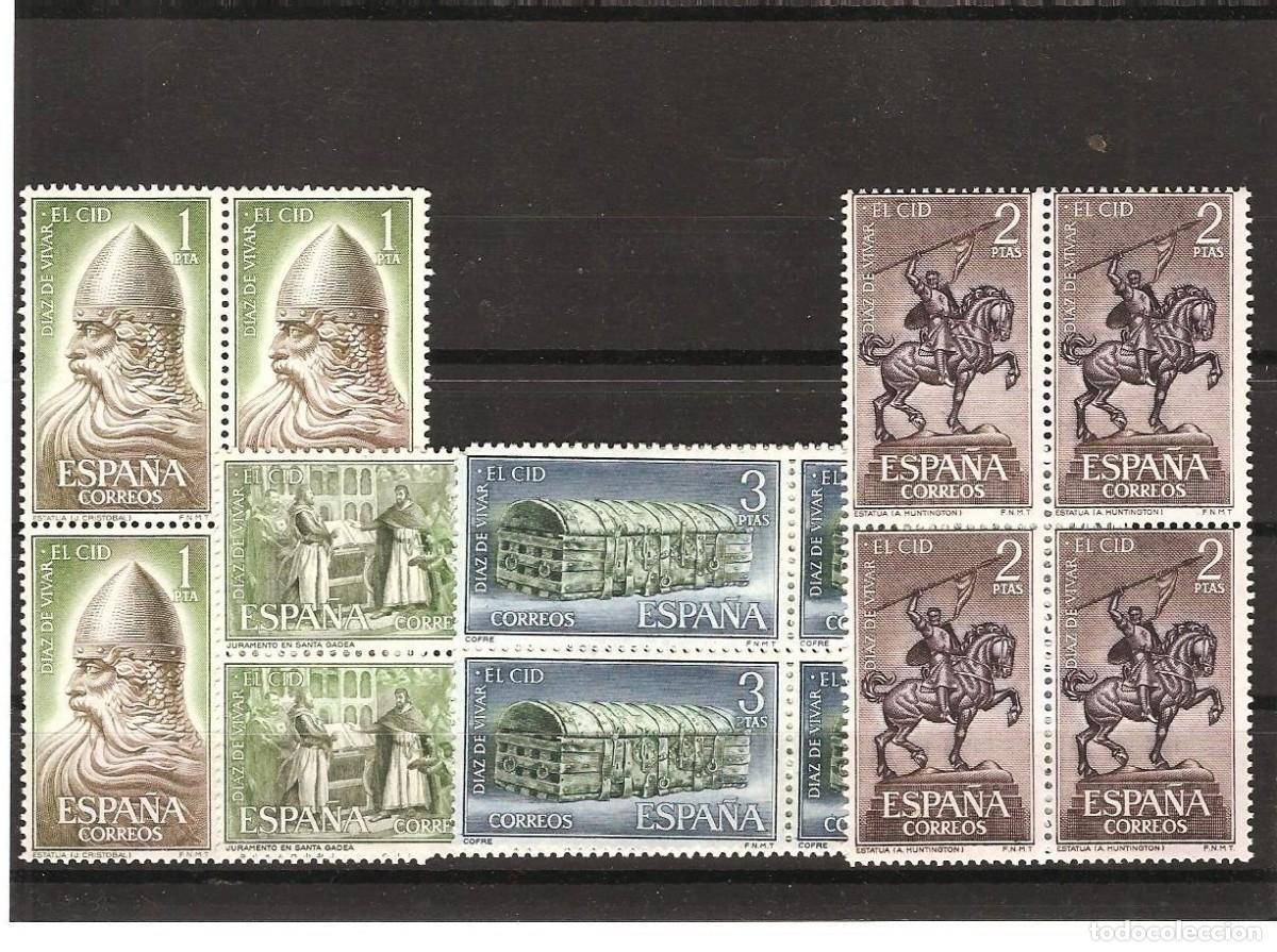 Sellos: Sellos de Espa&ntilde;a A&ntilde;o 1962 El Cid Sellos nuevos** en bloque de 4 N&ordm; Edifil 1444/47