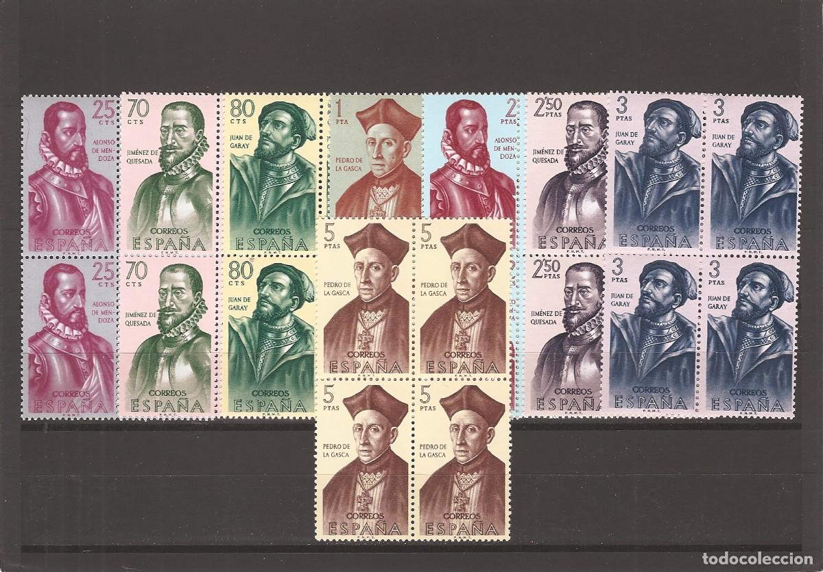 Sellos: Sellos de Espa&ntilde;a A&ntilde;o 1962 Forjadores de Am&eacute;rica Sellos nuevos** en bloque de 4 ,N&ordm; Edifil 1545/61