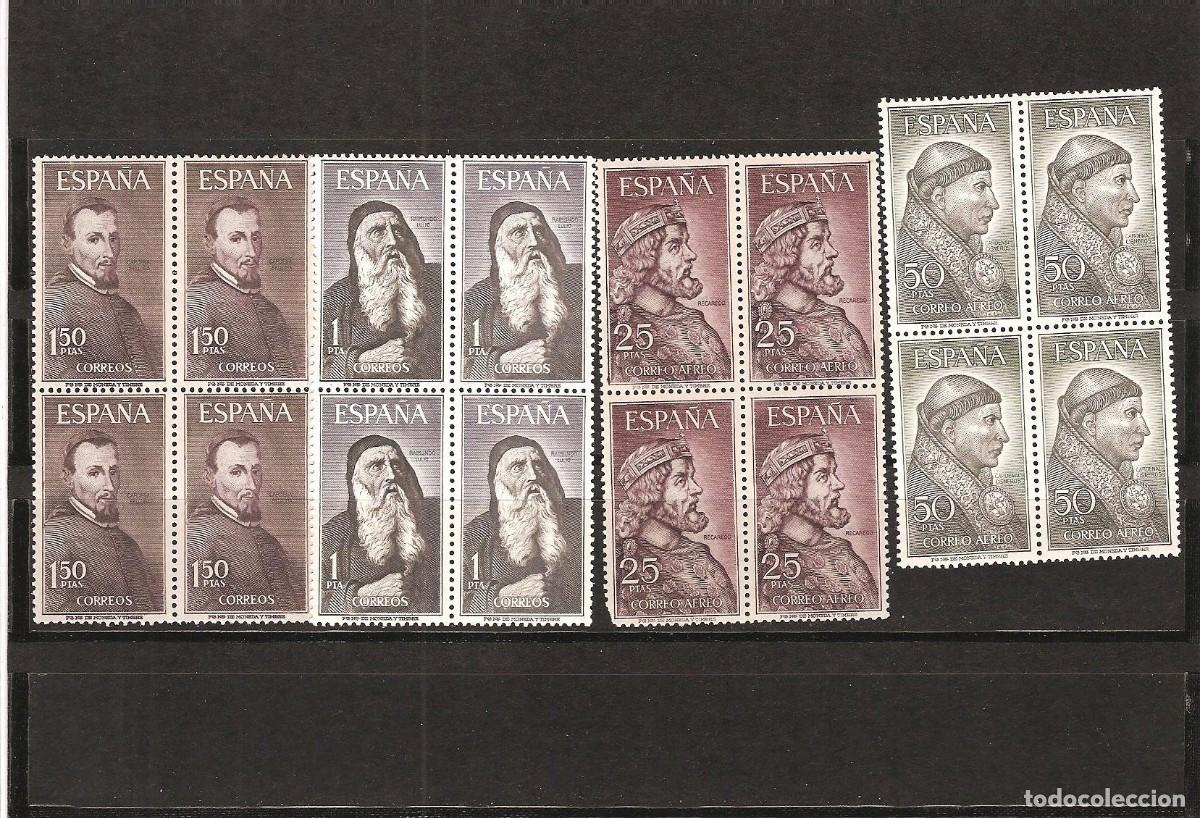 Stamps: Sellos de Espa&ntilde;a A&ntilde;o 1963 Personajes Sellos nuevos ** en bloquen de 4 N&ordm; Edifil 1536/39
