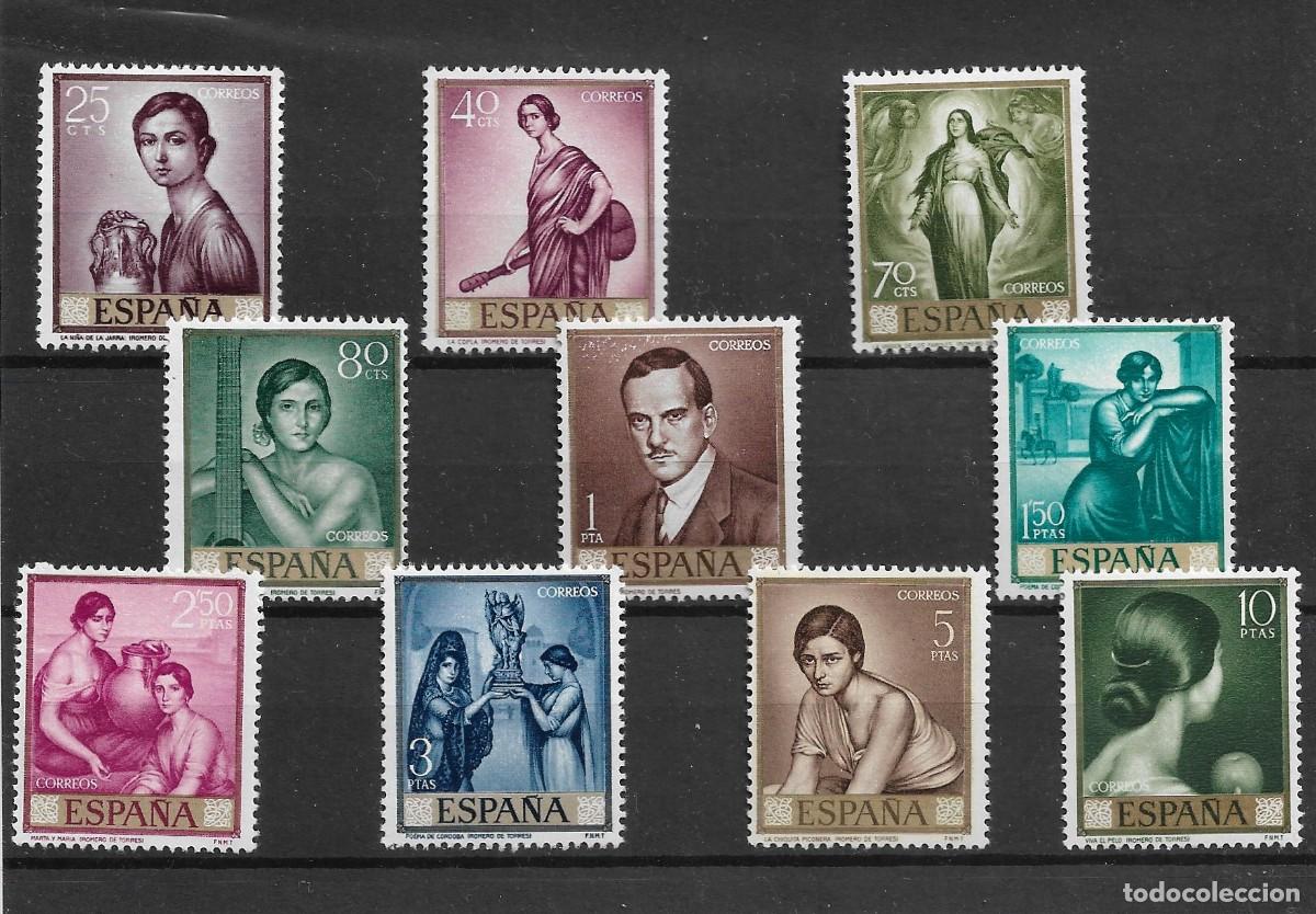 Stamps: Sellos de Espa&ntilde;a A&ntilde;o 1965 Pintor Romero de Torres Sellos nuevos** N&ordm; Edifil 1657/66
