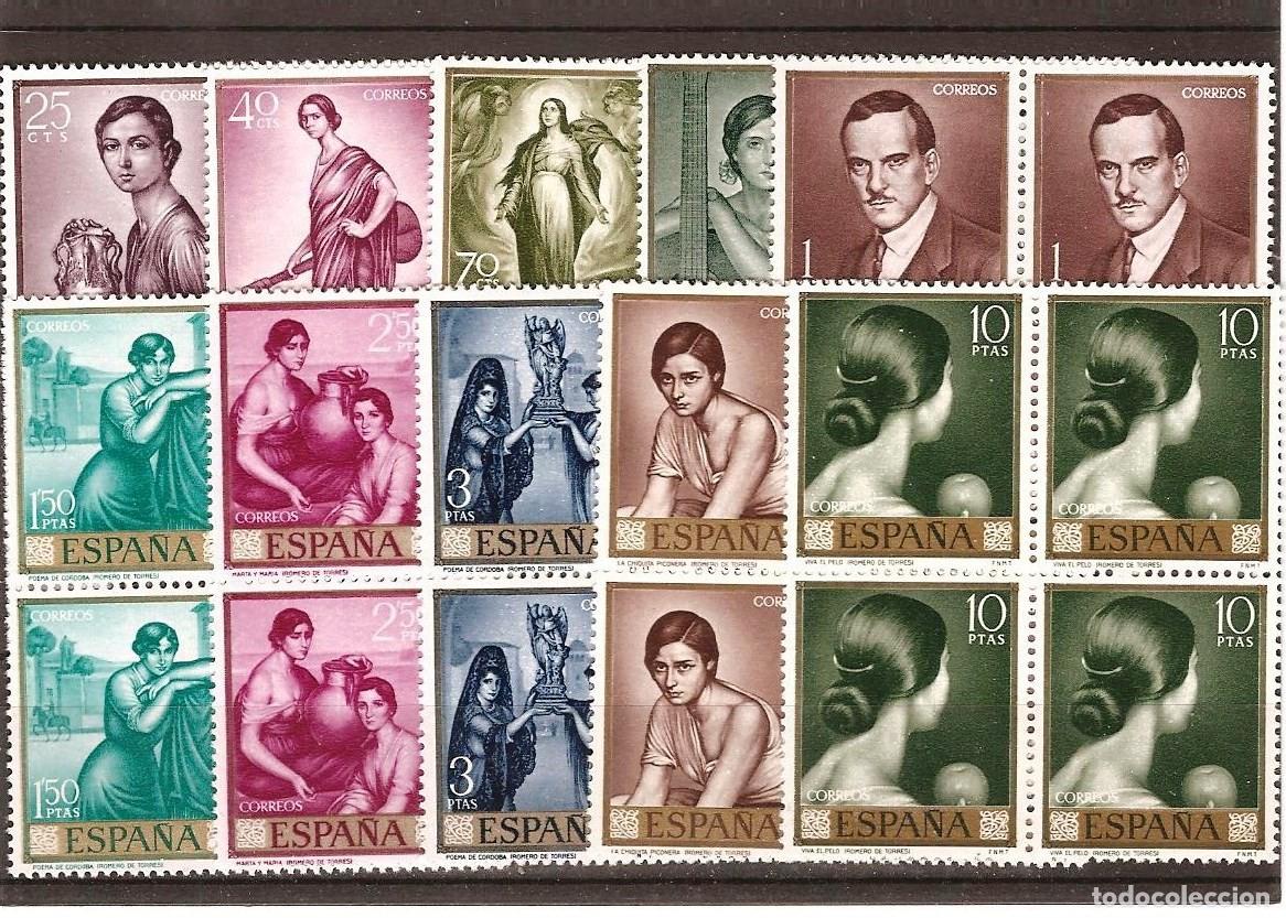 Selos: Sellos de Espa&ntilde;a A&ntilde;o 1965 Pintor Romero de Torres Sellos nuevos** en bloque de 4 N&ordm; Edifil 1657/66