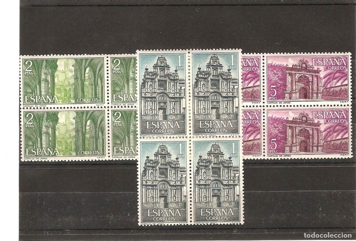 Sellos: Sellos de Espa&ntilde;a A&ntilde;o 1966 Cartuja de Jerez Sellos nuevos** en bloque de 4 N&ordm; Edifil 1761/63