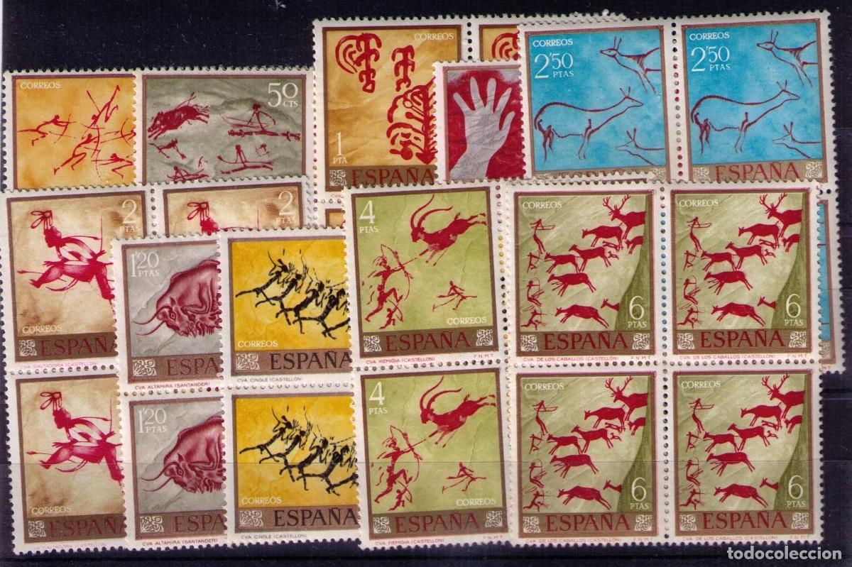 Stamps: Sellos de Espa&ntilde;a A&ntilde;o 1967 Arte Rupestre Sellos nuevos** en bloque de 4 N&ordm; Edifil 1779/88
