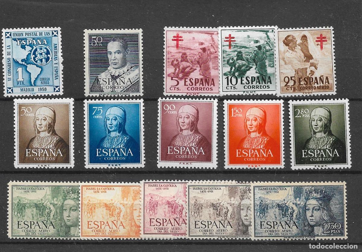 Briefmarken: Sellos de Espa&ntilde;a A&ntilde;o 1951 A&ntilde;o completo Sellos nuevos** N&ordm; Edifil 1091/1105 , Sin Caudillos