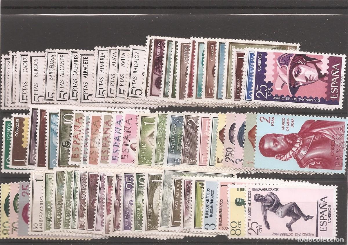 Selos: Sellos de Espa&ntilde;a A&ntilde;o 1962 A&ntilde;o completo Sellos nuevos** N&ordm; Edifil 1406 a 1480 INCLUYE ESCUDOS