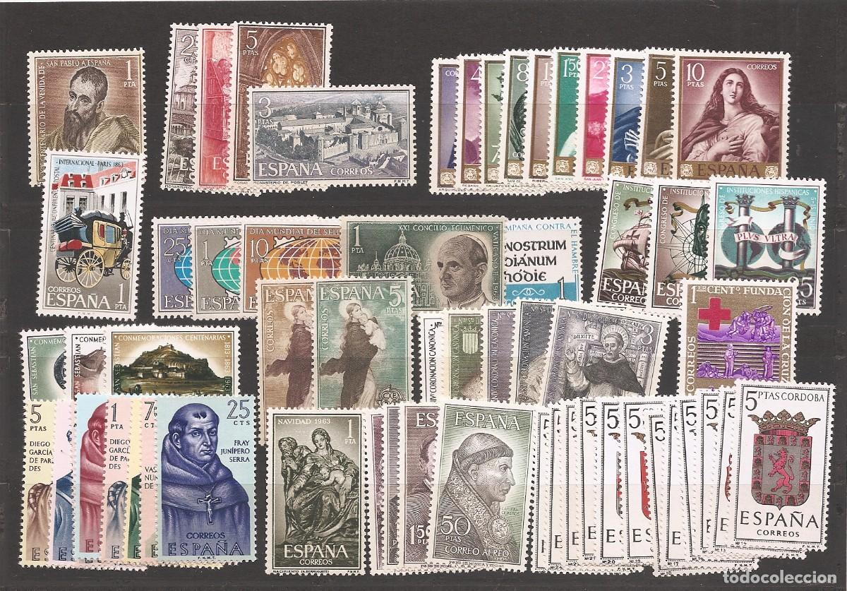 Selos: Sellos de Espa&ntilde;a A&ntilde;o 1963 A&ntilde;o completo sellos nuevos** N&ordm; Edifil 1481 a 1540 INCLUYE ESCUDOS