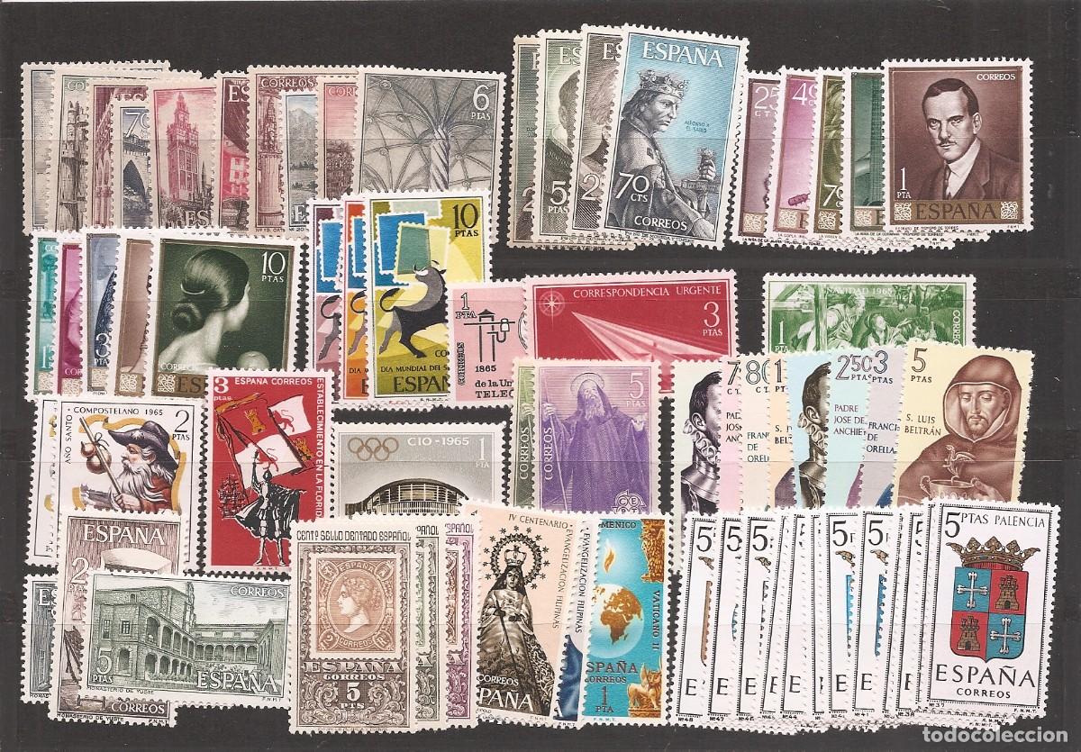 Stamps: Sellos de Espa&ntilde;a A&ntilde;o 1965 A&ntilde;o completo Sellos nuevos** con Escudos N&ordm; Edifil 1631 a 1696