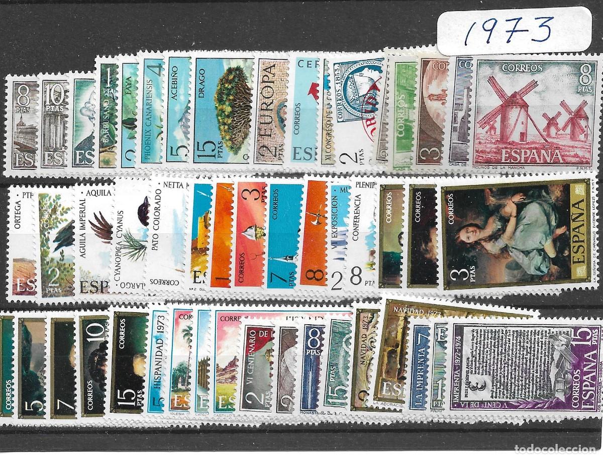 Timbres: Sellos de Espa&ntilde;a A&ntilde;o 1973 A&ntilde;o completo Sellos nuevos** N&ordm; Edifil 2117/2166