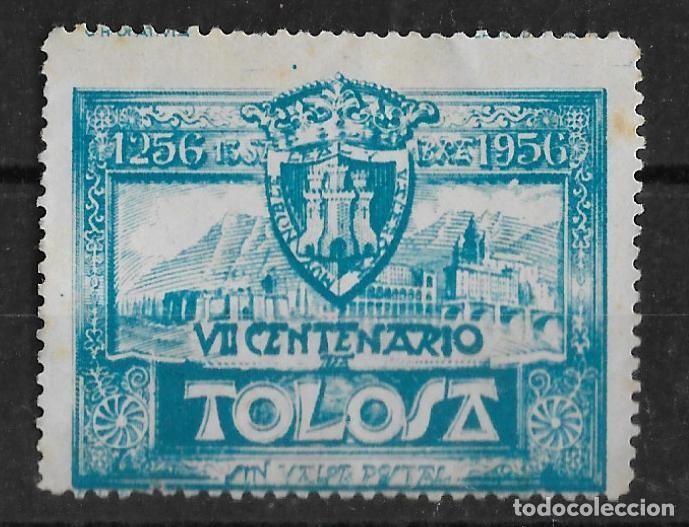 Sellos: Sello vi&ntilde;eta Tolosa- Guipuzcoa- Gipuzkoa. Euskadi. P. Vasco VII Aniversario . 1956