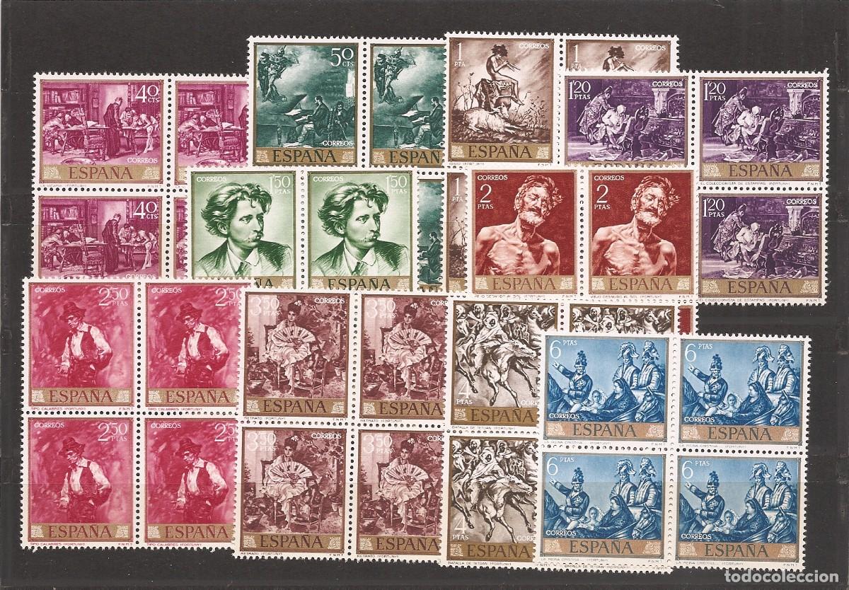 Sellos: Sellos de Espa&ntilde;a A&ntilde;o 1968 Pintor Fortuny , sellos nuevos**en bloque de 4 N&ordm; 1854/63