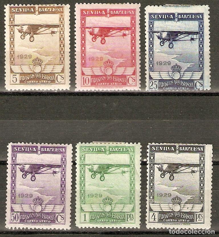 Sellos: 1929 EXPOSICIONES SEVILLA Y BARCELONA AEREA EDIFIL 448/3*
