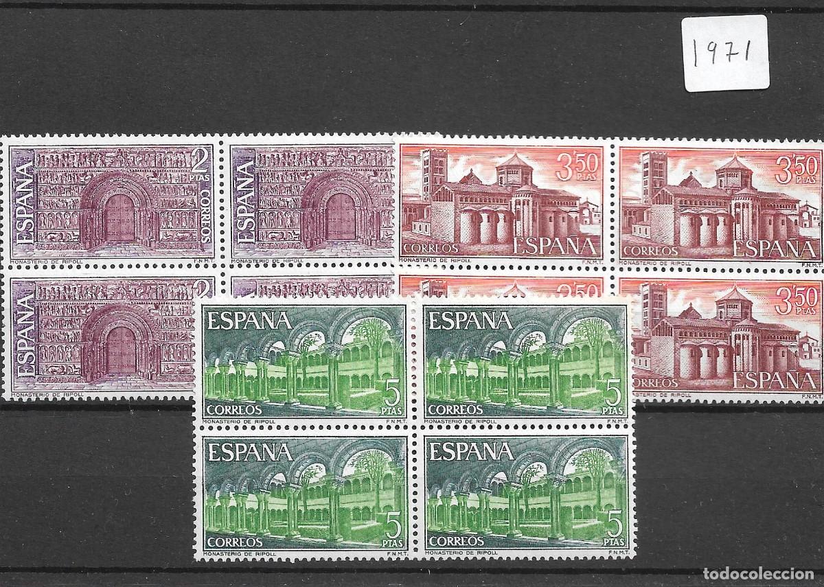 Sellos: Sellos de Espa&ntilde;a A&ntilde;o 1970 Monasterio Santa Mar&iacute;a de Ripoll Sellos nuevos** en bloque de 4