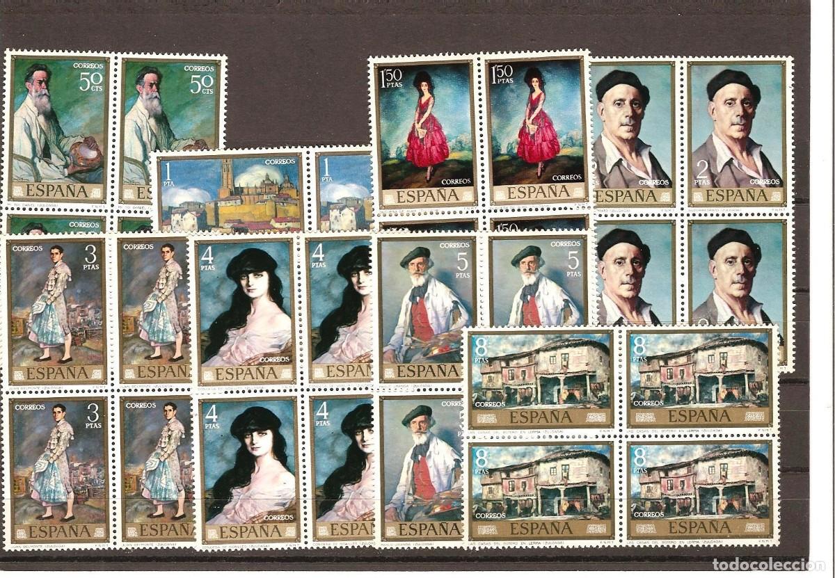Sellos: Sellos de Espa&ntilde;a A&ntilde;o 1971 Pintor Zuloaga, sellos nuevos** en bloque de 4 N&ordm; Edifil 2019/26