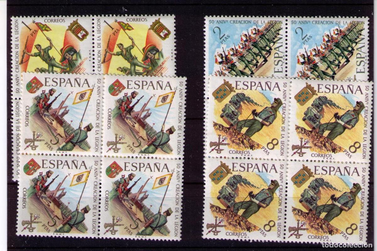 Sellos: Sellos de Espa&ntilde;a A&ntilde;o 1971 L Aniversario de la Legi&oacute;n, Sellos nuevos** en bloque de 4 n&ordm; 2043/46