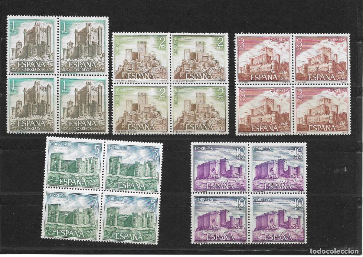 Sellos: Sellos de Espa&ntilde;a A&ntilde;o 1972 Castillos Espa&ntilde;oles , sellos nuevos** en bloque de 4 N&ordm; Edifil 2093/97