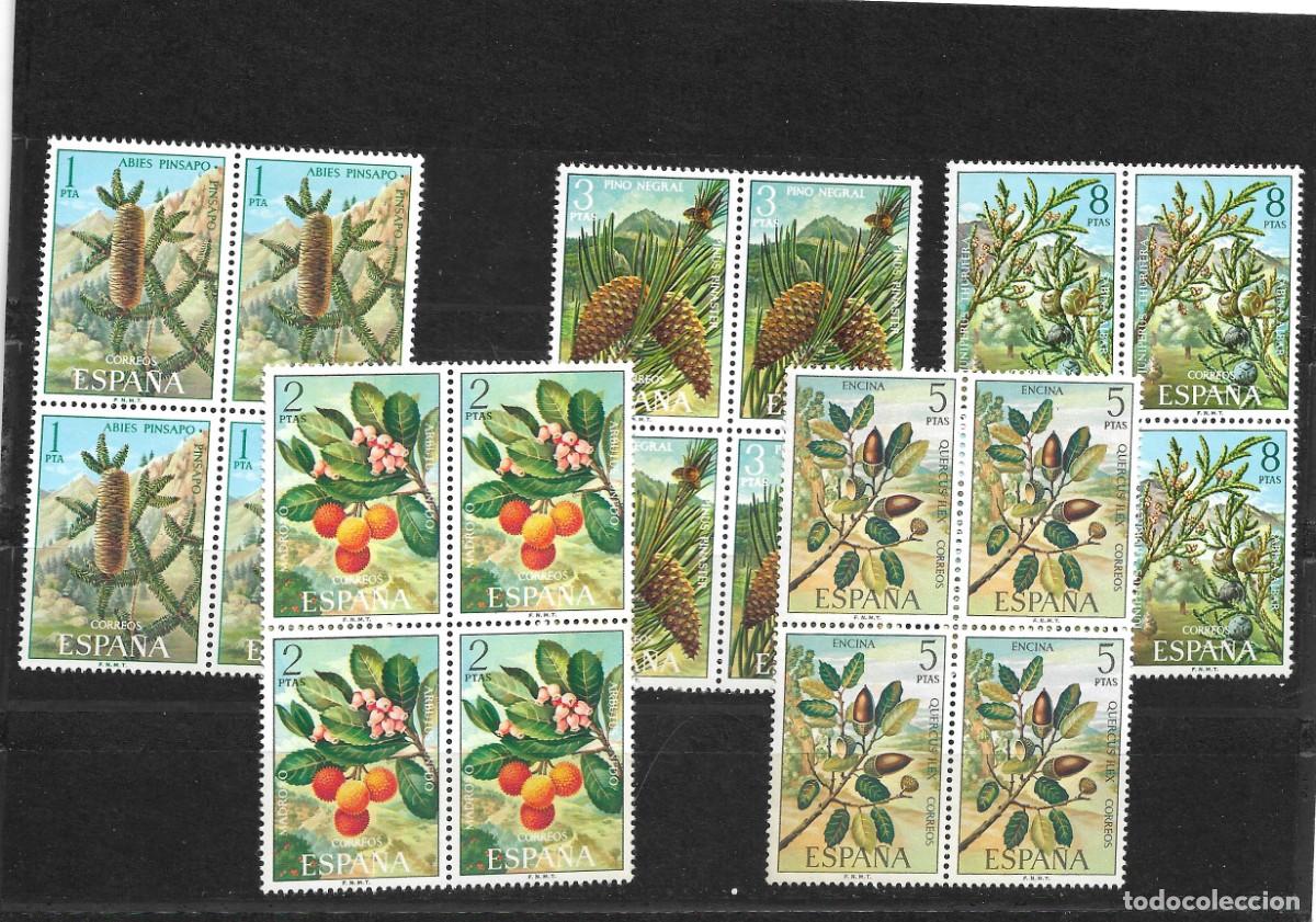 Sellos: Sellos de Espa&ntilde;a A&ntilde;o 1972 Flora Sellos nuevos** en bloque de 4 N&ordm; Edifil 2085/89