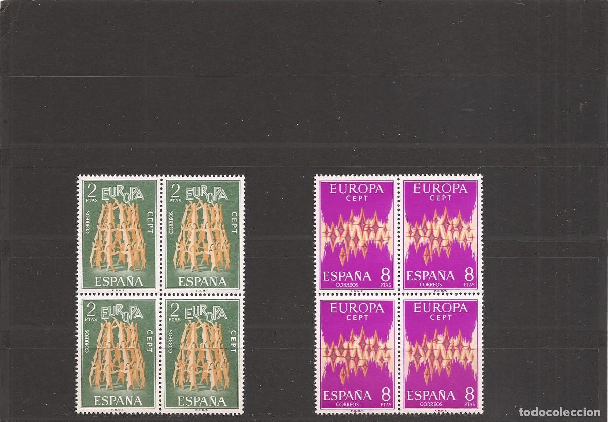 Sellos: Sellos de Espa&ntilde;a A&ntilde;o 1972 Europa Sellos nuevos** en bloque de 4 N&ordm; Edifil 2090/91