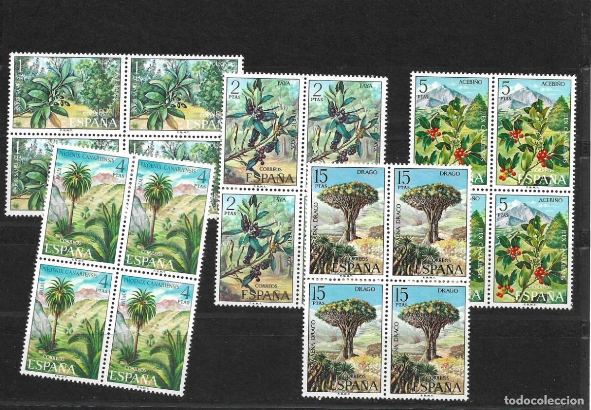 Sellos: Sellos de Espa&ntilde;a A&ntilde;o 1973 Flora Espa&ntilde;ola sellos nuevos** en bloque de 4 N&ordm; Edifil 2120/24