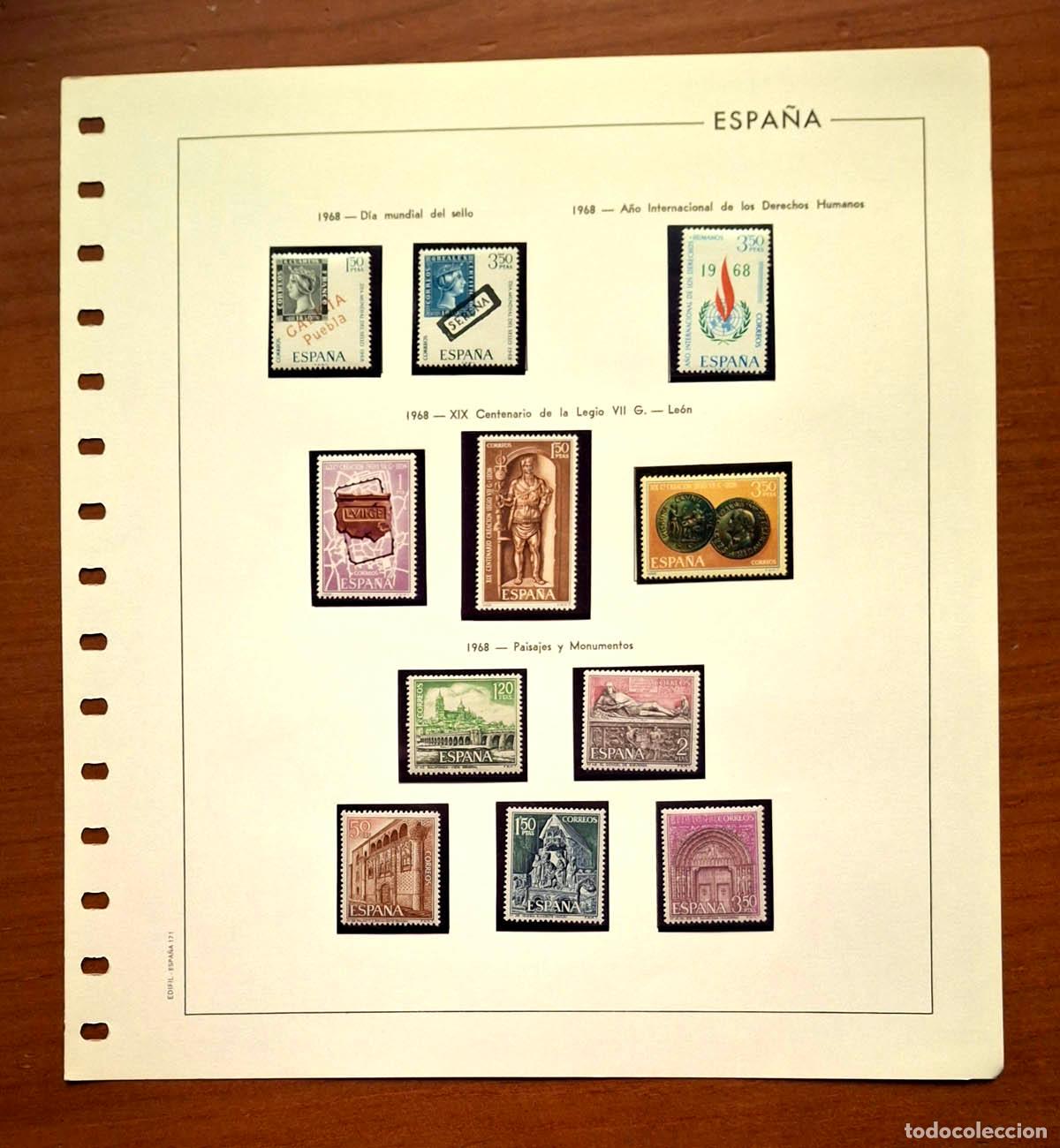 Timbres: Hoja Edifil a&ntilde;o 1968 con sellos nuevos MNH **