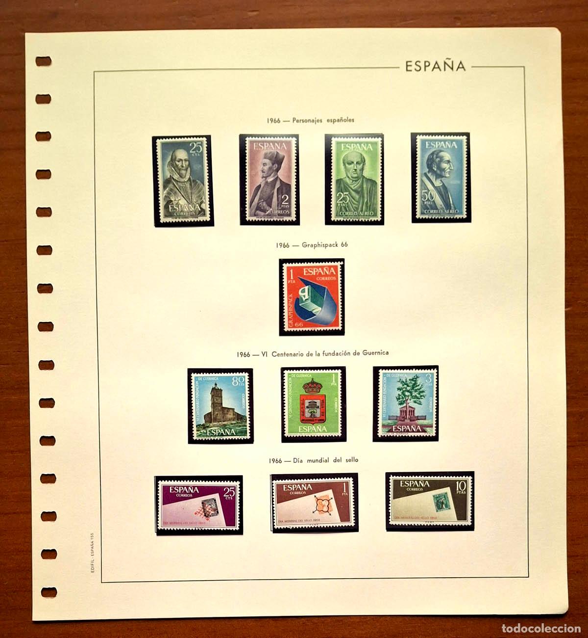 Timbres: Hoja Edifil a&ntilde;o 1966 con sellos nuevos MNH **