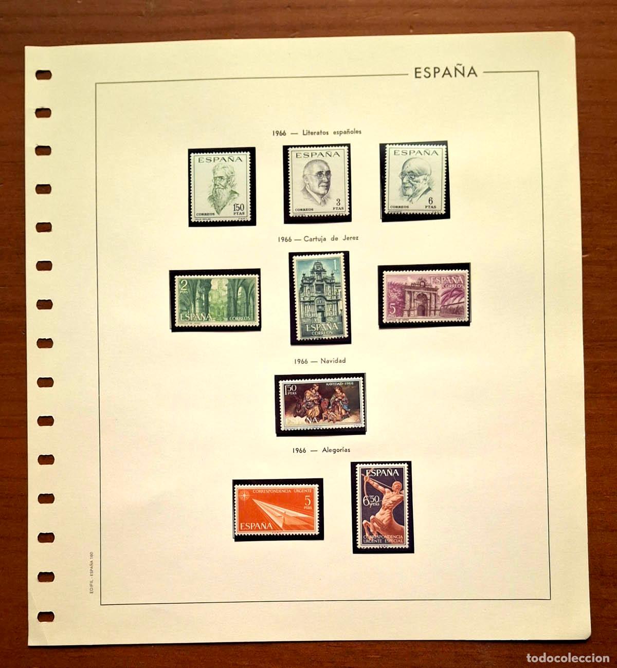 Briefmarken: Hoja Edifil a&ntilde;o 1966 con sellos nuevos MNH **