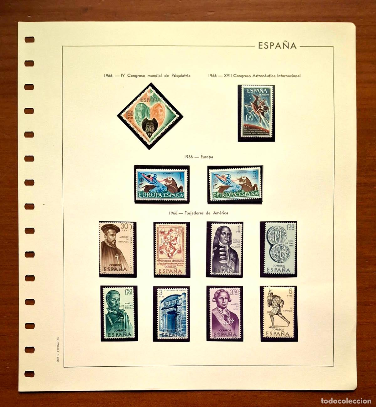Sellos: Hoja Edifil a&ntilde;o 1966 con sellos nuevos MNH **