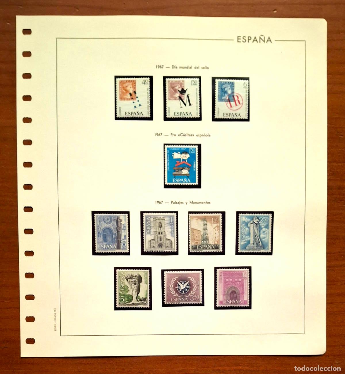 Briefmarken: Hoja Edifil a&ntilde;o 1967 con sellos nuevos MNH **