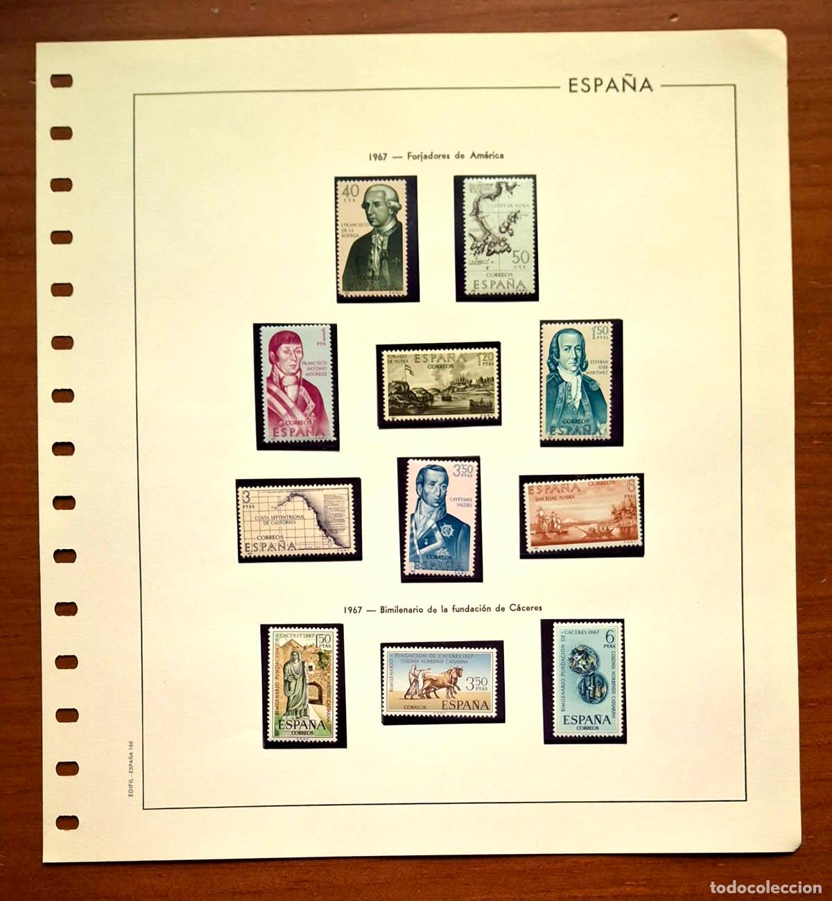 Briefmarken: Hoja Edifil a&ntilde;o 1967 con sellos nuevos MNH **