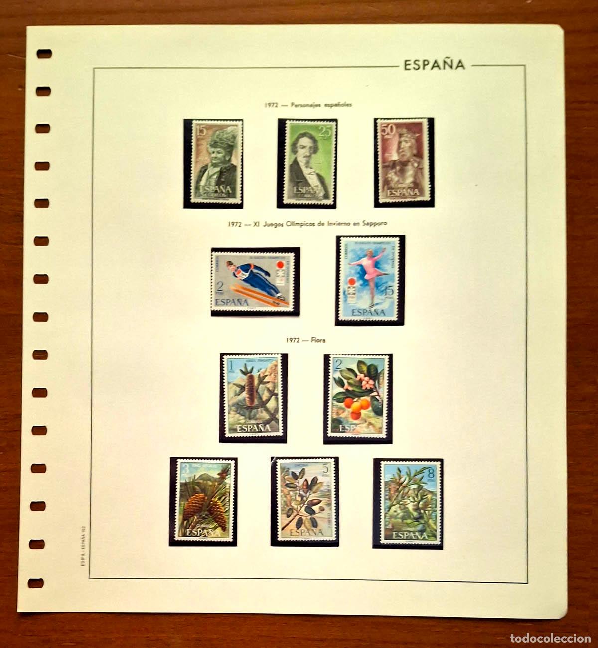 Briefmarken: Hoja Edifil a&ntilde;o 1972 con sellos nuevos MNH **